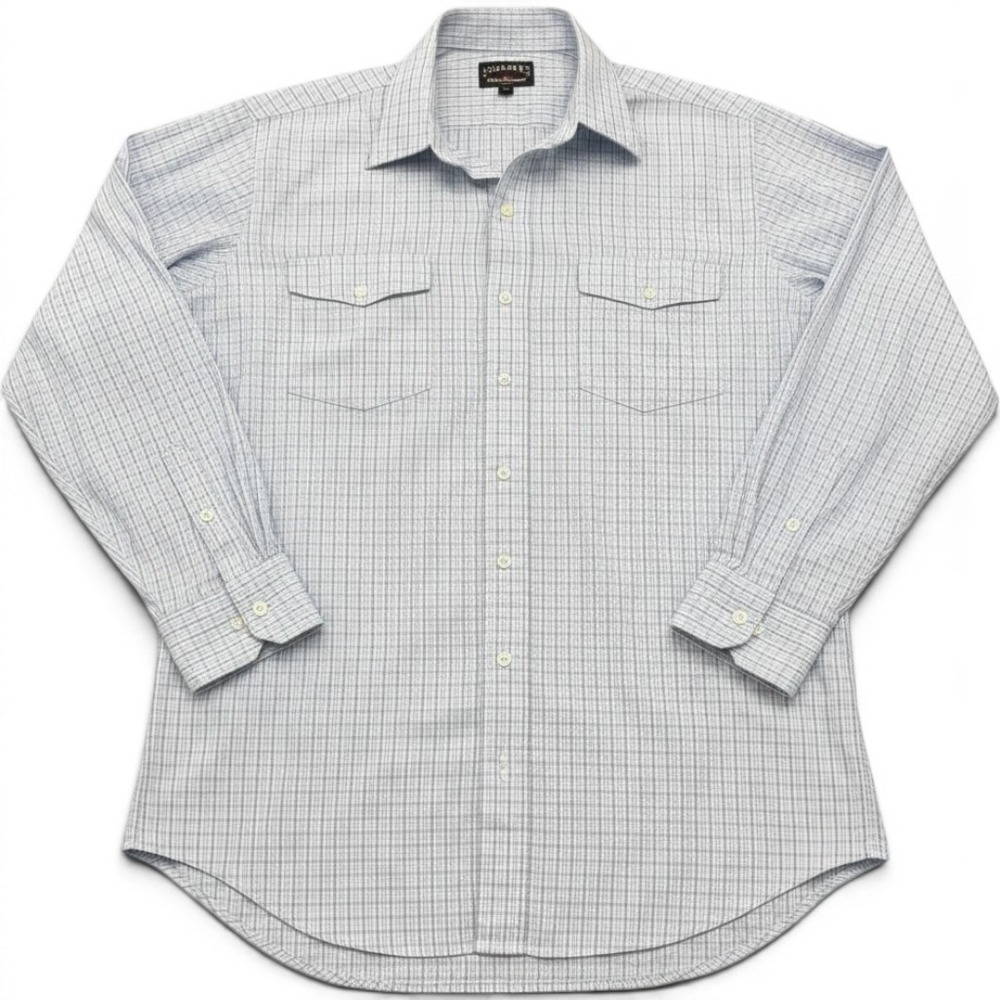 Schaefer Outfitter High Lonesome City Fit Western Shirt Sz L Tall Plaid USA Made